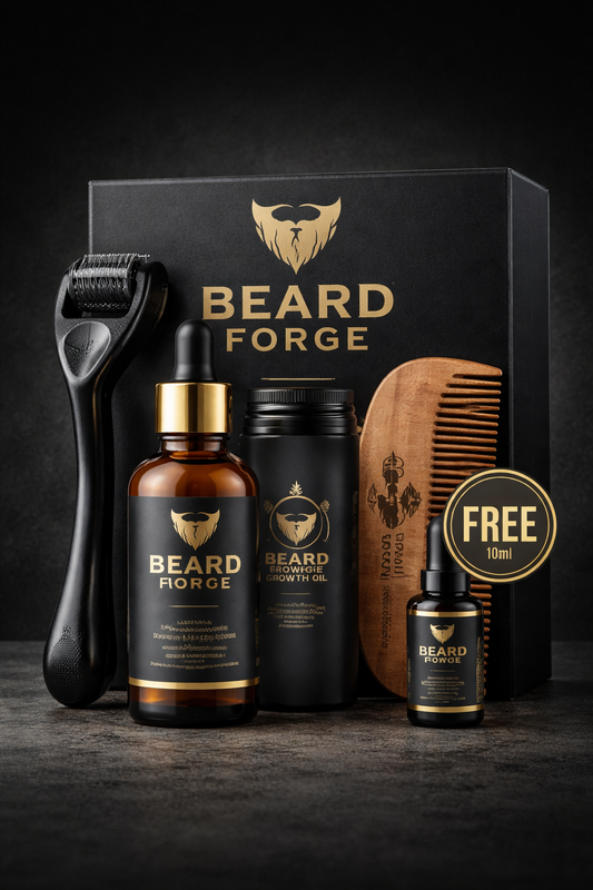 Beard Forge Growth Kit | Beard Oil + Derma Roller for Patchy Beards UK